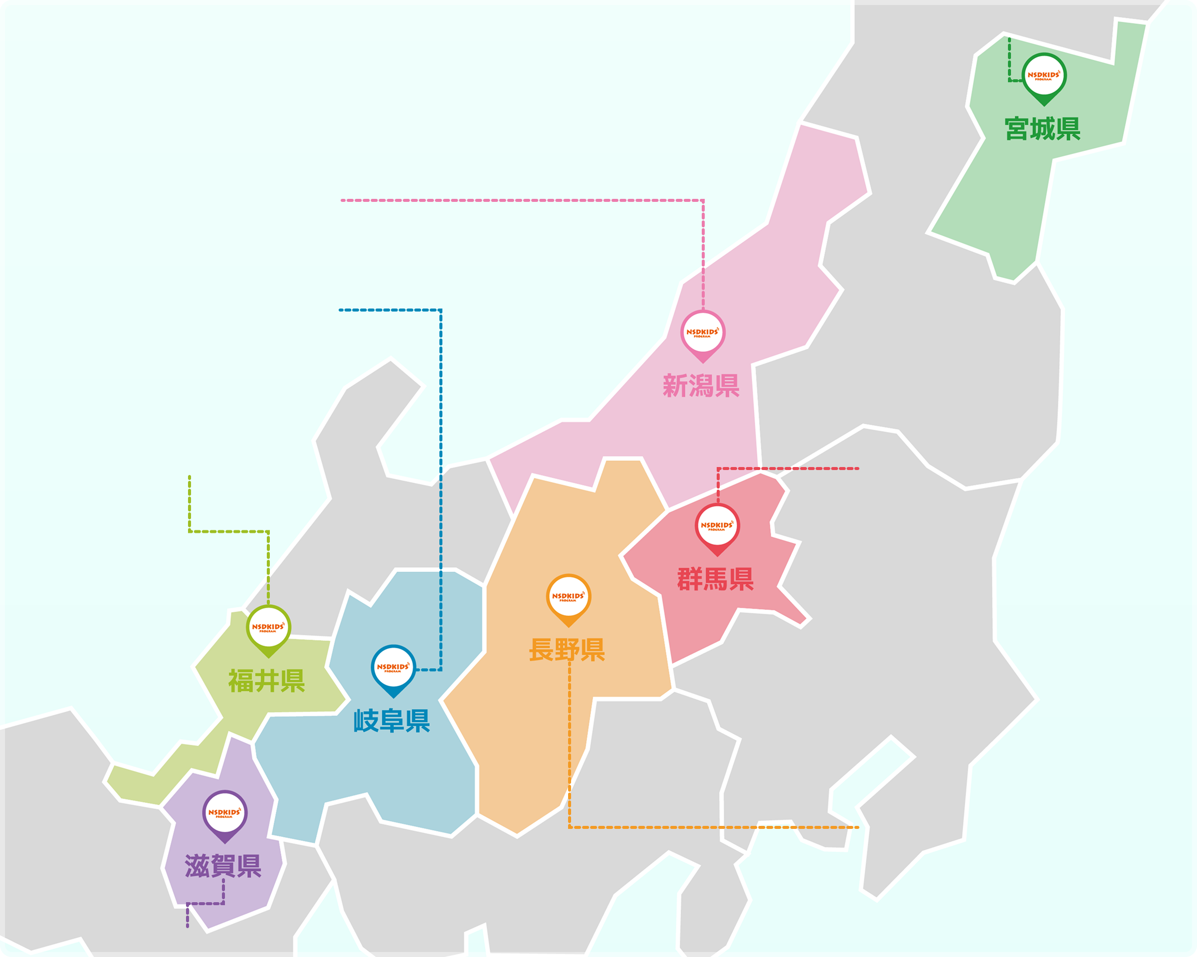 対象スキー場マップ